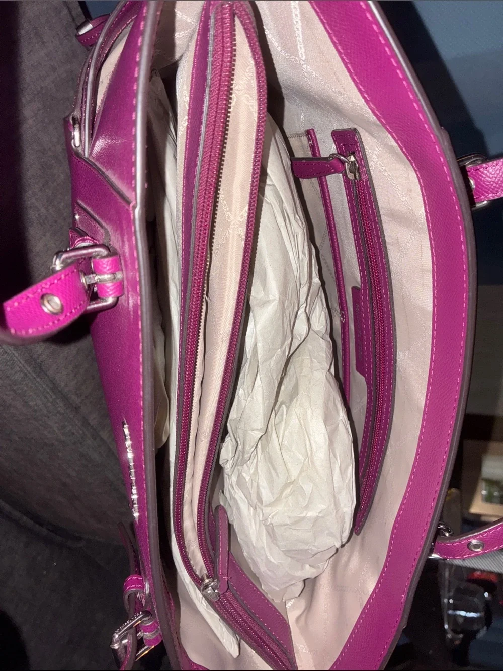 Michael Kors Saffiano Tote in Magenta